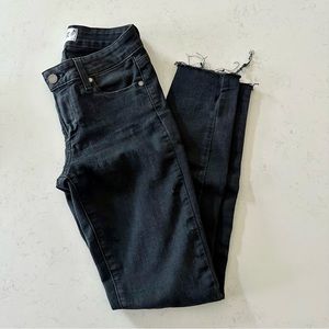 PAIGE Verdugo Ankle Washed Black Distressed Jeans size 25